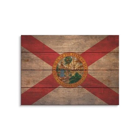 WILE E. WOOD Wile E. Wood FLFL-2014 20 x 14 in. Florida State Flag Wood Art FLFL-2014